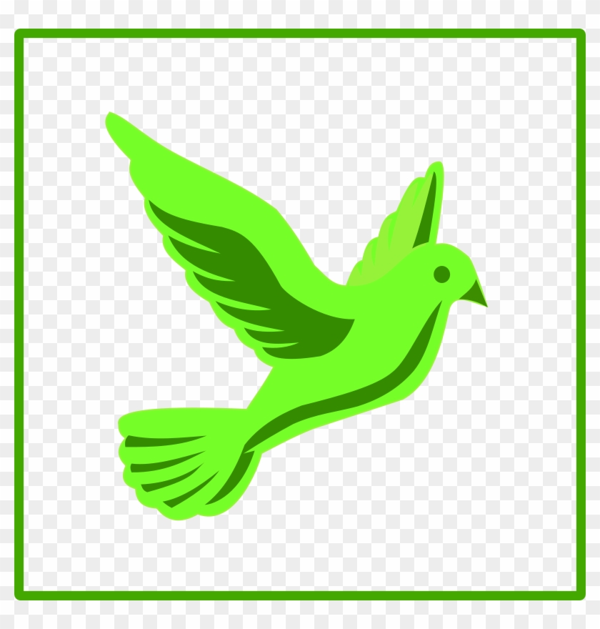 Flying Dove Holding An Olive Branch As A Sign Of Peace - Green Dove Icon #1224530