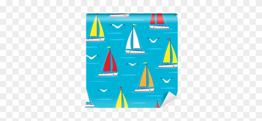 Ship Sailing Boat Sea Seamless Pattern Vessel Travel - Sailing Ship #1224561