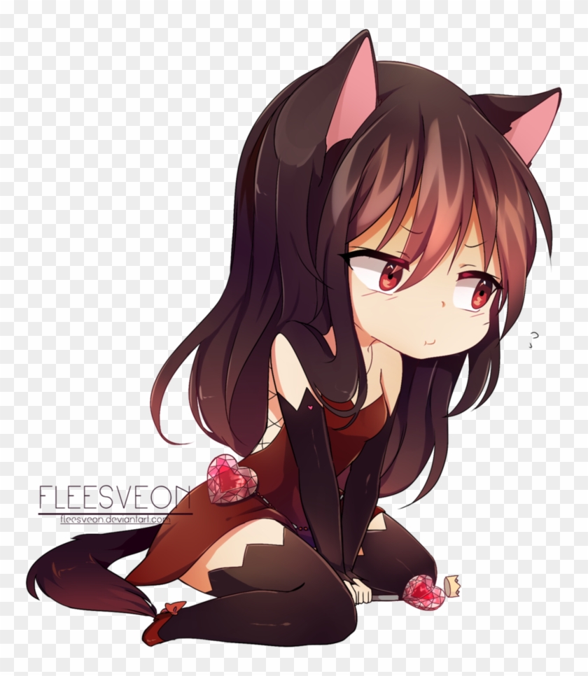 Chibi Cell Shading Queenerica1 By Hideaki-fv2 - Brown Hair Chibi Girl Png #1224699