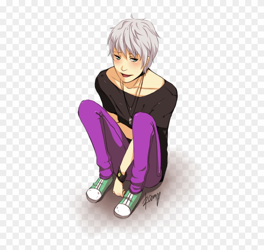 Virtual Children - Anime Boy Sitting Png #1224785