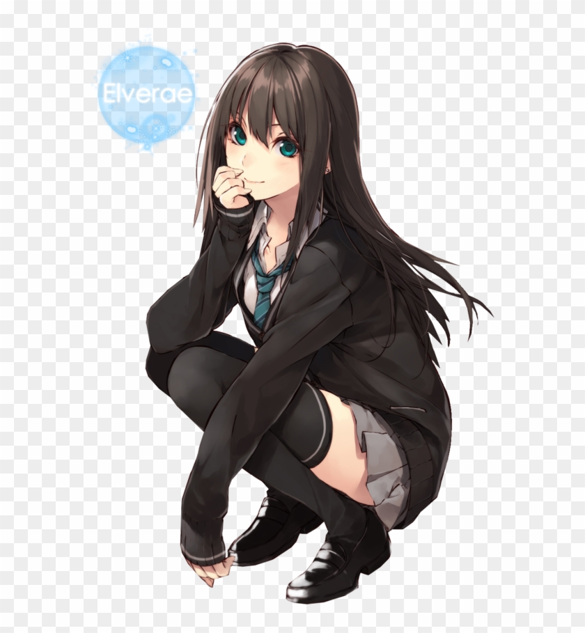 Anime Girl With Brown Hair And Brown Eyes And Headphones - Rin Shibuya Png #1224920