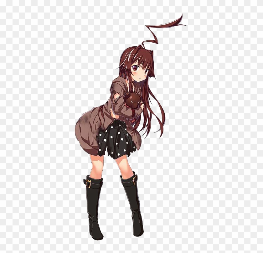 1girl Ahoge Alternate Costume Boots Brown Eyes Brown - Kancolle Kuma Valentine #1224955