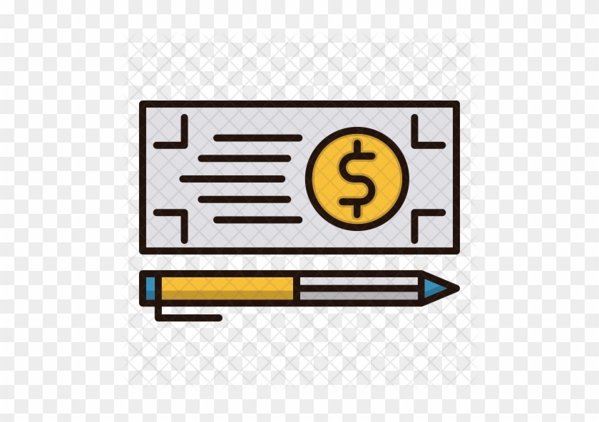 Bank Check Icon - Bank #1224974