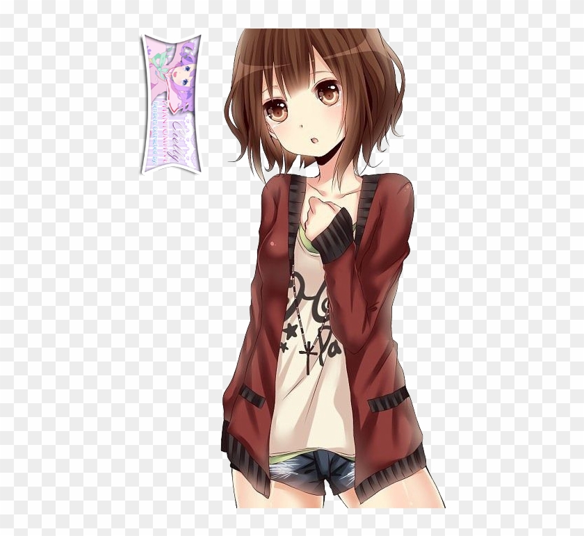 Anime Short Brown Haired Girl Extracted Bycielly By Brown Haired Anime Girl Free Transparent Png Clipart Images Download - anime school girl brown hair roblox