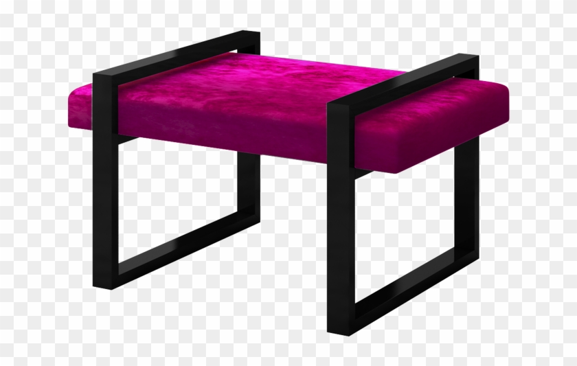 Hot Pink / Magenta Velvet Contemporary Accent Bench - Pink #1225385
