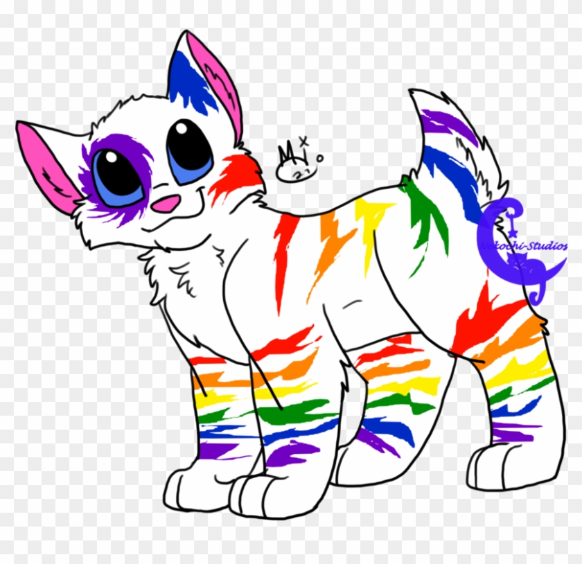 Rainbow Thunder Bobcat Design By Raythebishie Rainbow - Cartoon #1225420