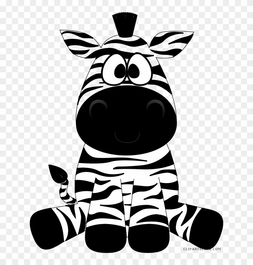 Cartoon Zebra Animal Free Black White Clipart Images - Funny Zebra Drawing #1225468