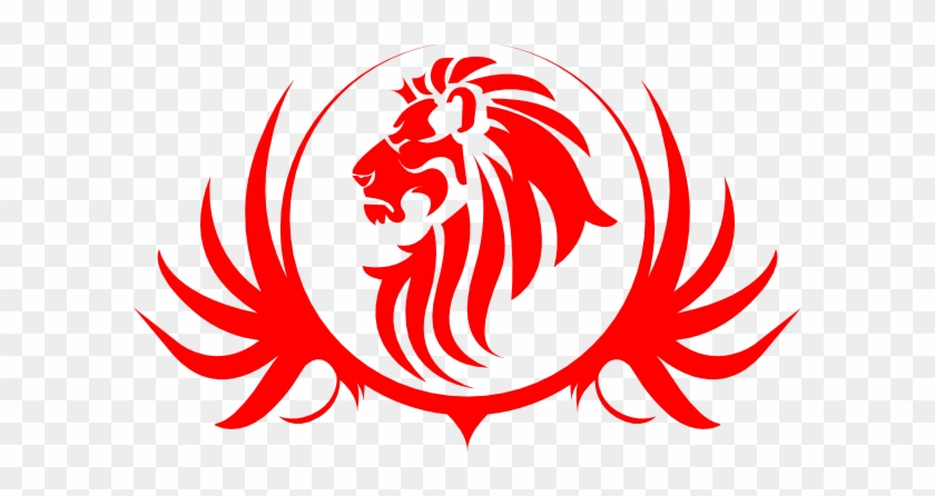 Red Lion Tattoo Stencil In - Lion Logo Clipart Black And White #1225484