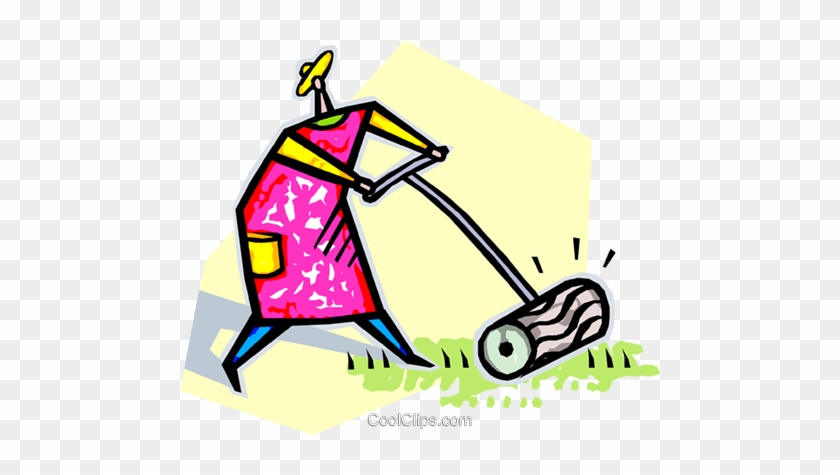 Person Cutting The Lawn Royalty Free Vector Clip Art - Person Cutting The Lawn Royalty Free Vector Clip Art #1225717