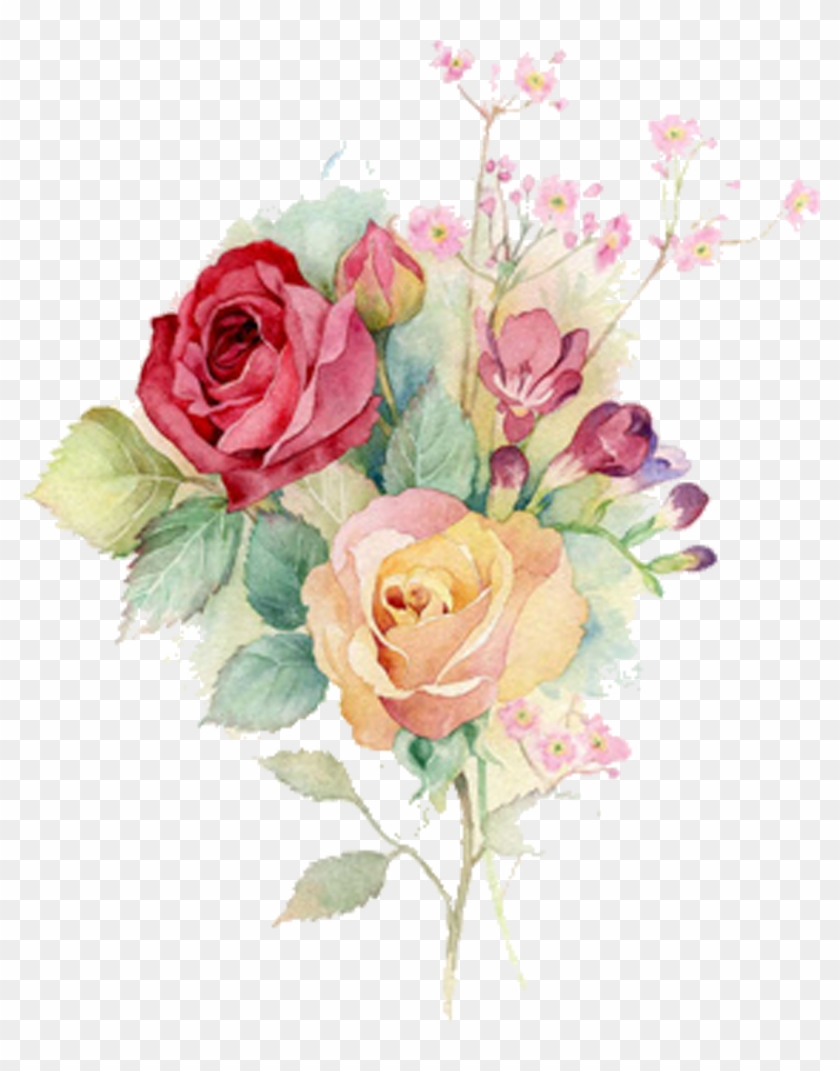 Watercolour Flowers Watercolor Painting Rose Art - Bunch Of Flowers Watercolour #1225828