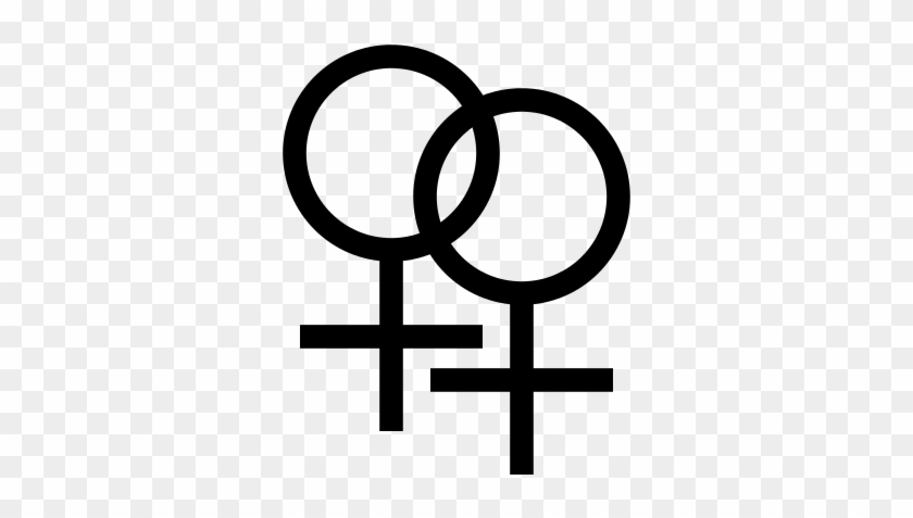 This Lesbian Symbol Crosses Over Two Traditional Female - Lesbian Symbol Transparent #1225837