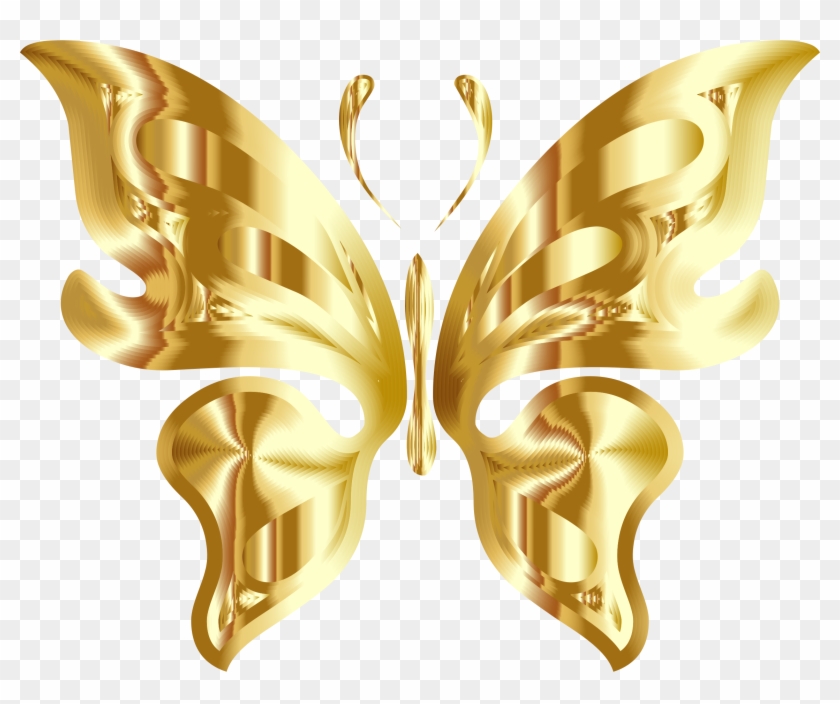 Butterfly Clipart Gold - Gold Butterfly Wings Png #1225856