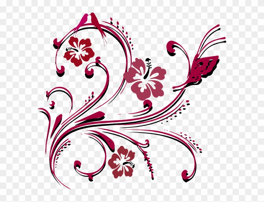Butterfly Scroll Clip Art At Clker Com Vector Clip - Butterfly Design Border Png #1225865