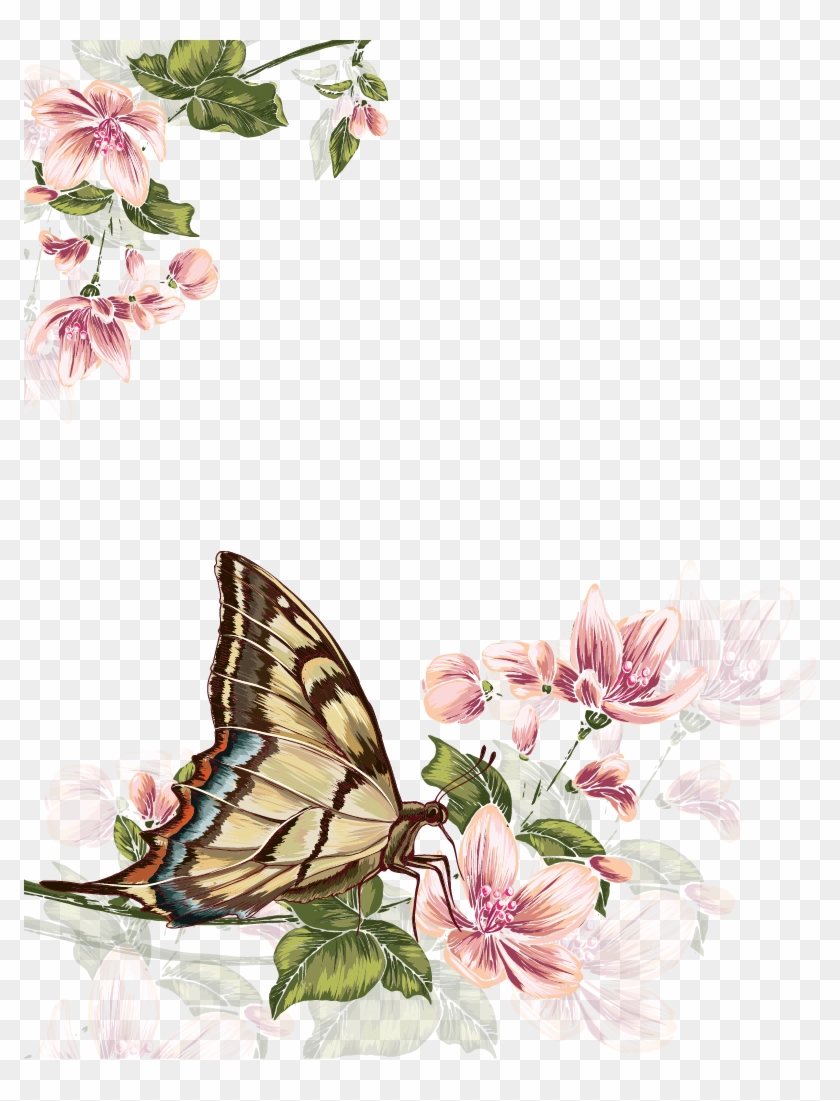 Butterfly Flower Painting - Beautiful Butterflies: Coloring Books For Adults Relaxation #1225890