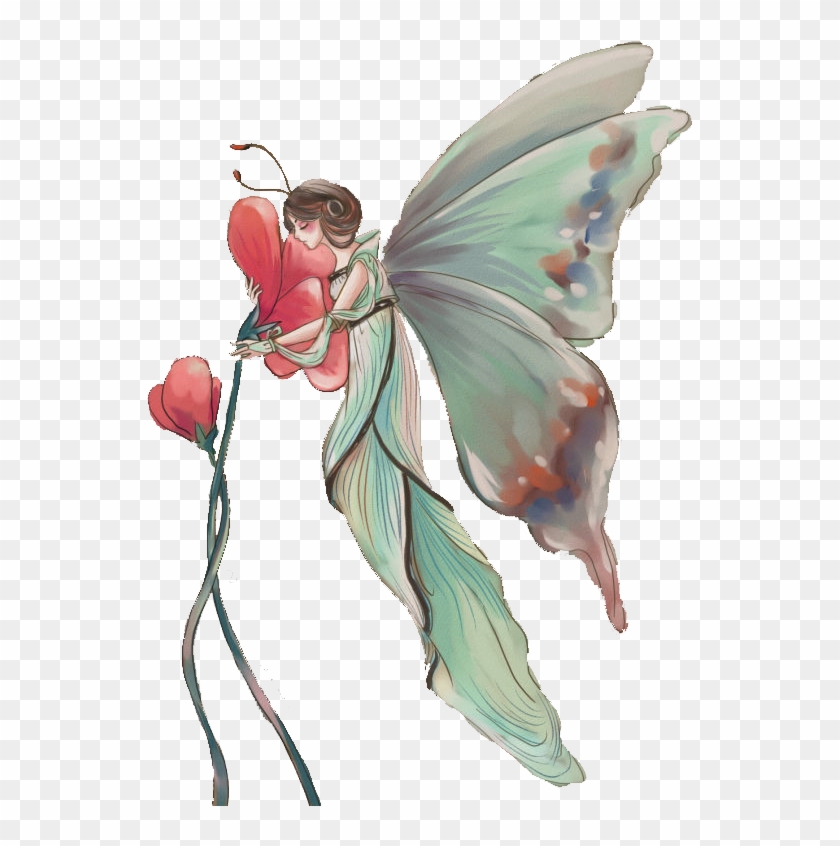 Fantasy Sticker - Angel Holding A Butterfly #1225891