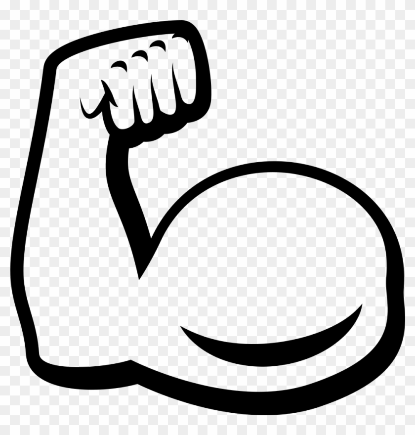 Emoji Muscle Biceps Arm - Muscle Emoji Black And White #1225973