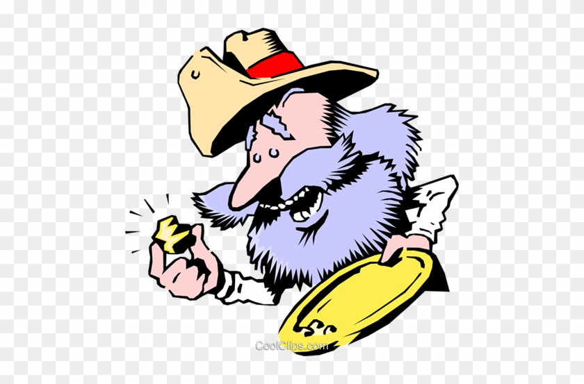 Cartoon Prospector Royalty Free Vector Clip Art Illustration - Goldwaschen Clipart #1226033