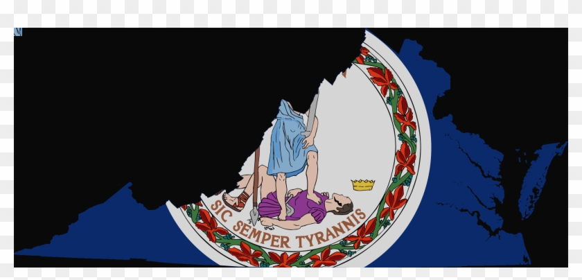 Flag Map Of Virginia Clipart - Flag Map Of Virginia Clipart #1226212