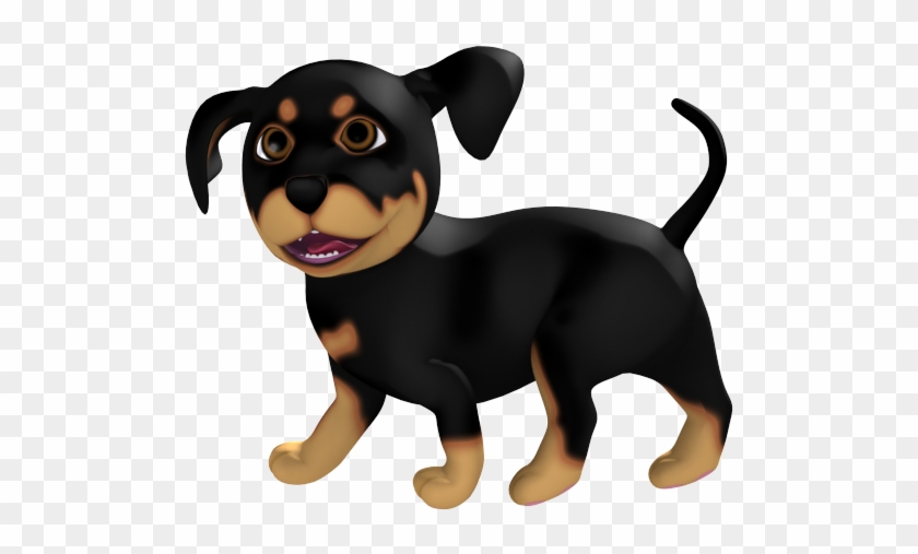 Happy Cartoon Rottweiler Puppy Walking - German Pinscher #1226164