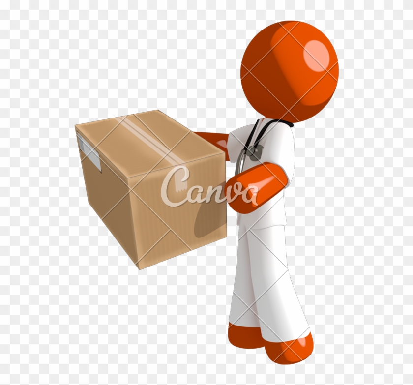 Orange Man Doctor Delivering A Package - Photography #1226186