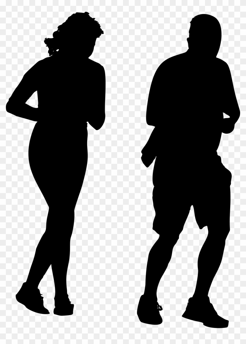 Jogging Couple Silhouette Icons Png - Jogging Silhouette #1226200