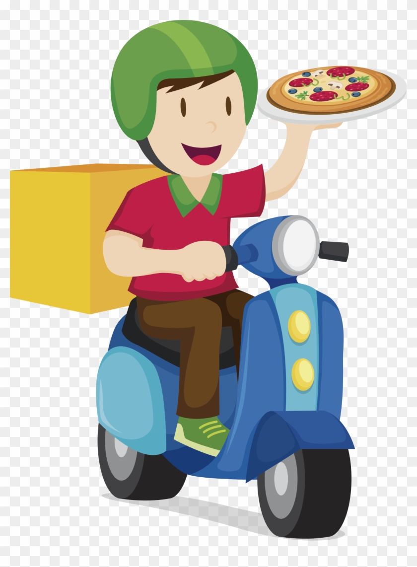 Pizza Delivery Take-out U51fau524d - Moto 125 Lanche Em Vetor #1226208