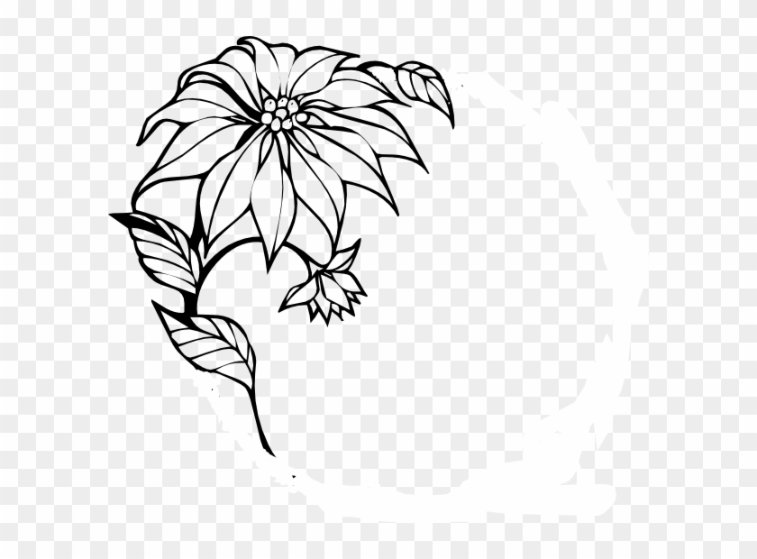 Christmas Flower Clip Art - Elegant Black And White Borders #1226371