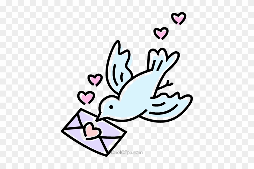 Bird With A Love Letter Royalty Free Vector Clip Art - Homing Pigeon #1226385