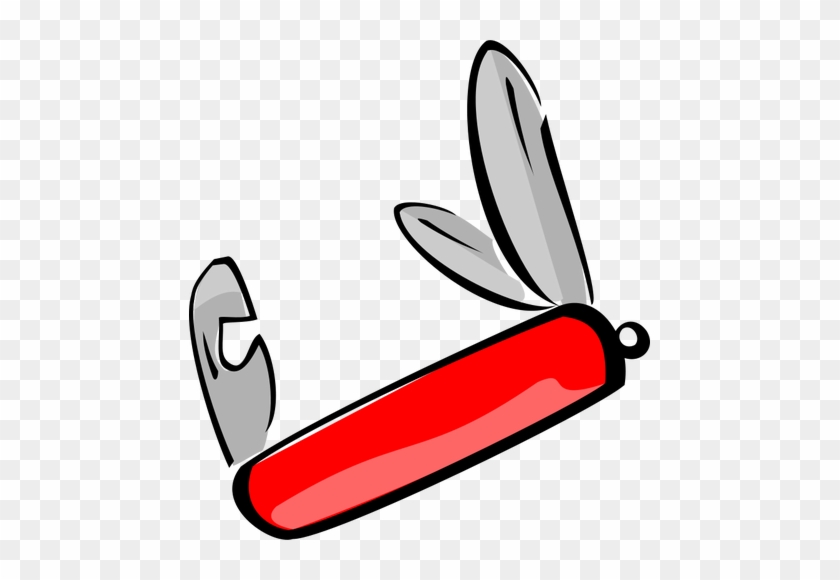 Red Swiss Army Knife Vector Clip Art Public Domain - Swiss Army Knife Clipart #1226469
