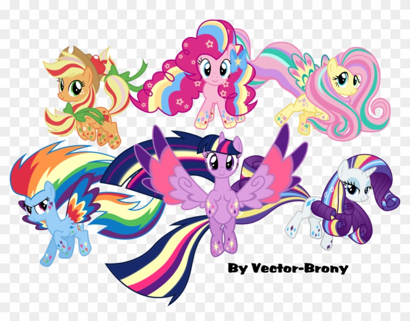 Rainbow Powered Main Six By Vector-brony - Rainbow Power Mane 6 #1226491