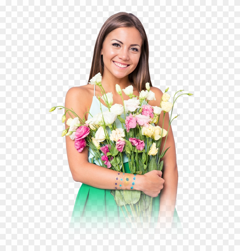 Street Girl With Flowers Affordable Orthodontics - Girl With Flower Png #1226597