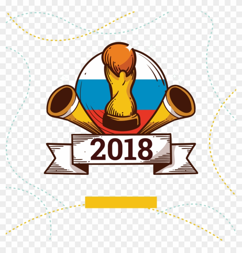 World Football Cup Background With Ball And Waves Free - World Cup 2018 Cartoon #1226673