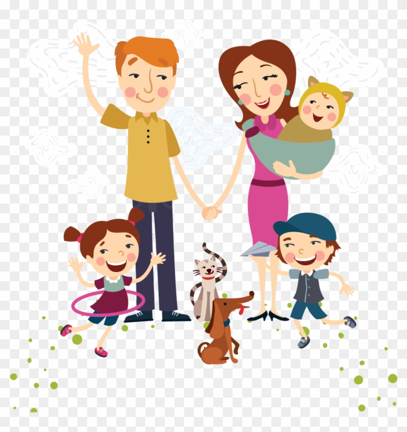 Family Happiness Euclidean Vector Illustration - Oraciones Incompletas Para Inicial #1226693