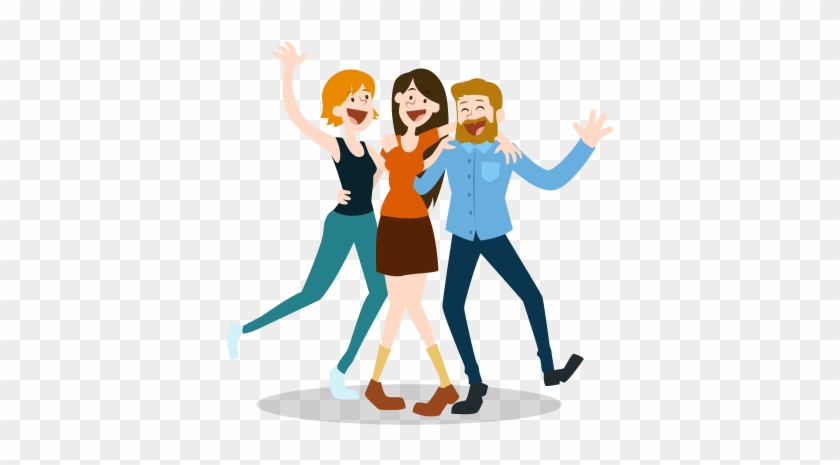 Refer To Friend - Happy People Cartoon Png #1226790