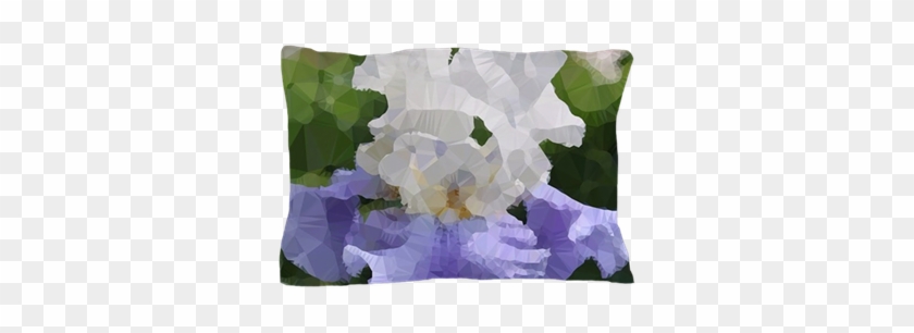 Purple Iris Floral Low Polygon Art Pillow Case - Cushion #1226872