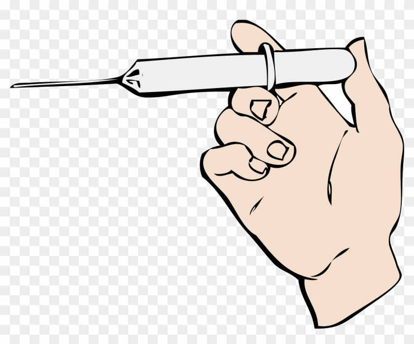 Nurse With Syringe Clip Art Clipart Hand And Syringe - Syringe Clip Art #196887