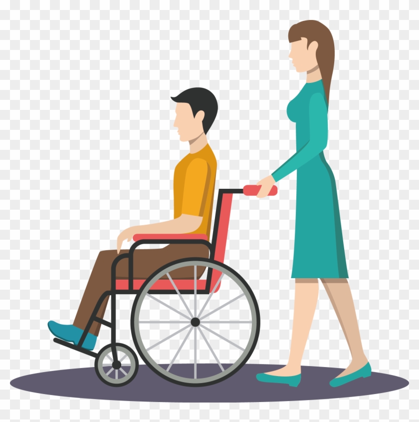 Wheelchair Patient Nursing Clip Art - Push Wheelchair - Free Transparent PNG  Clipart Images Download