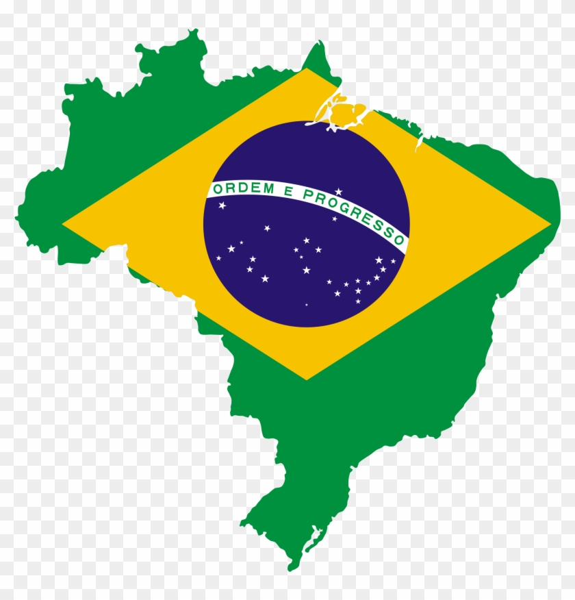Brazil Clip Art - Brazil Flag Map #197187