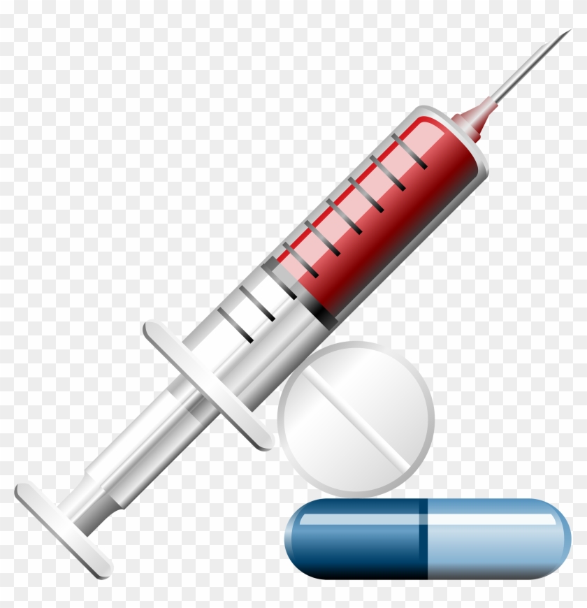 Syringe With Pills Png Clipart - Clip Art #197214