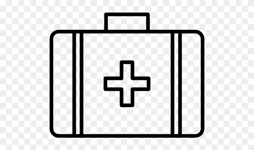 Medical - First Aid Kit Clipart Black And White #197378