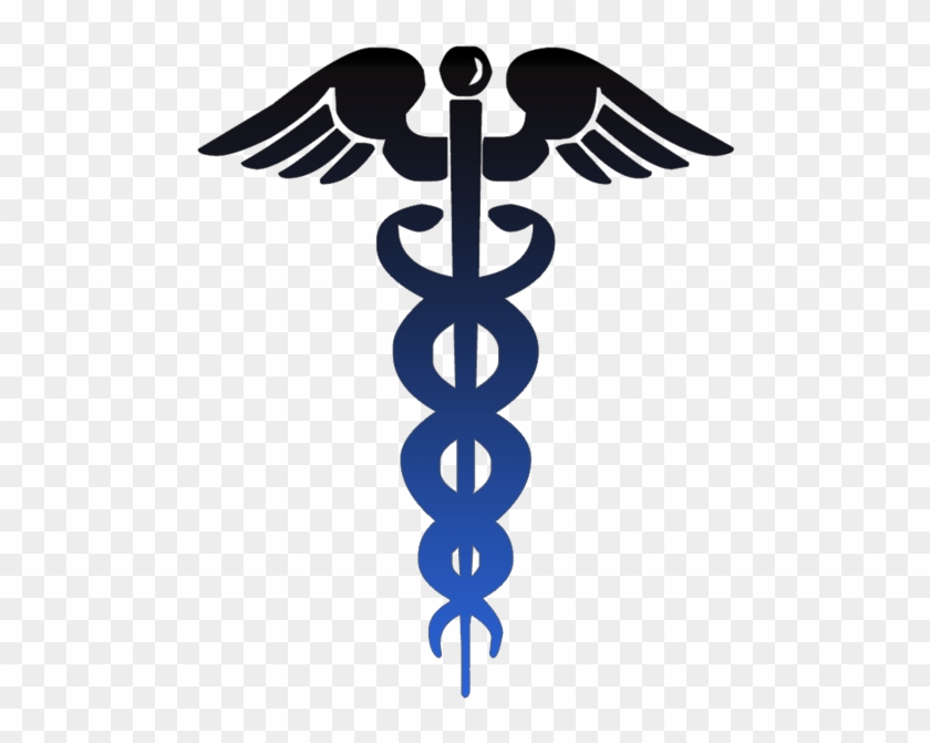 Caduceus Symbol Black Blue - Medical Assistant Caduceus #197504
