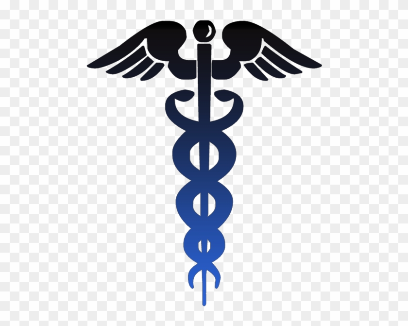 Caduceus Symbol Black Blue - Medical Assistant Caduceus #197504
