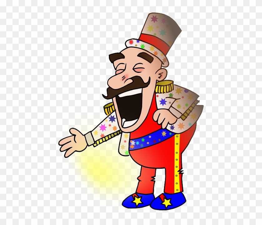 Showmaster Circus, Man, Person, Laughing, Entertainer, - Joke Clipart #197924