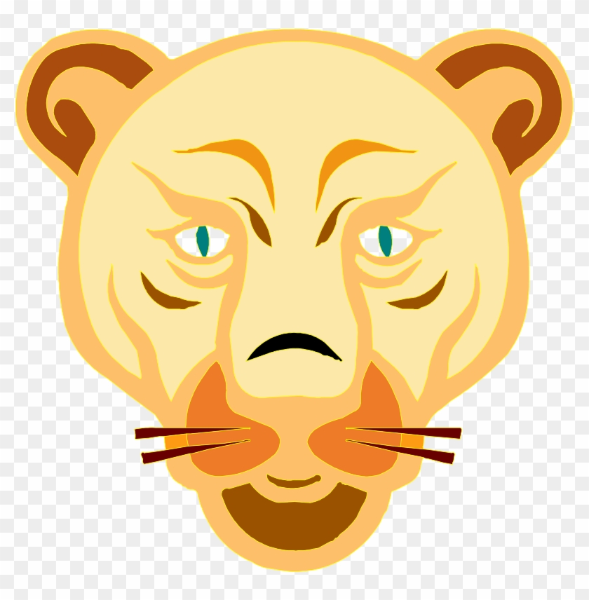 Vector Lion Face - Cartoon Lion Face #197938