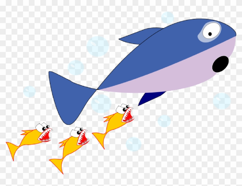 Shark Clipart Foca - Shark Chasing Fish Cartoon #198049