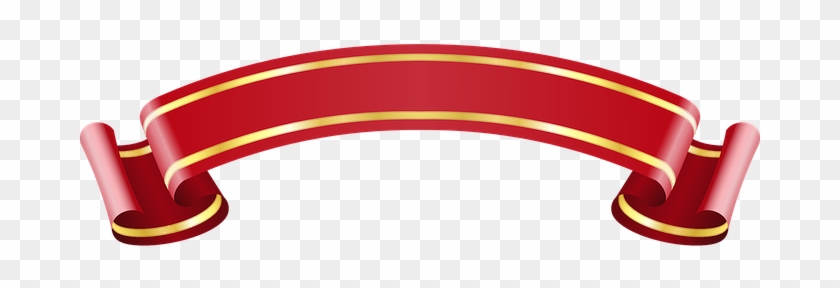 Banner Gold Label Red Ribbon Title Banner - Red And Gold Banner #198061