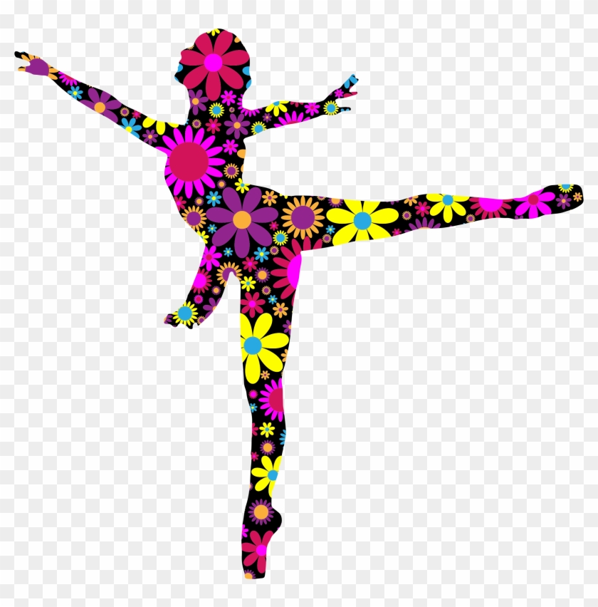 Clipart Surprising Dancer Silhouette Floral Ballet - Ballet Clipart #198627