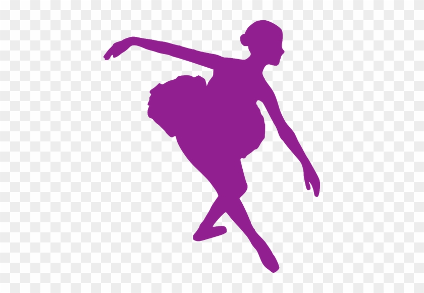 Ballerina In Pink Public Domain Vectors - Purple Ballerina Silhouette Png #198628