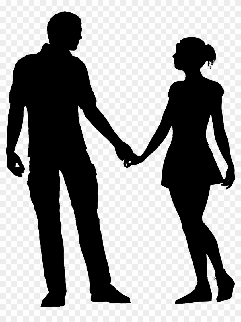 Clipart - Silhouette Couple Holding Hands #198808