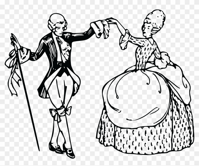 Free Clipart Of A Vintage Couple Ballroom Dancing - Menüett Tánc #198864